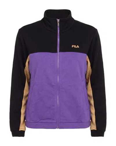 Fila Woman Sweatshirt Purple Size Xs Cotton, Polyester