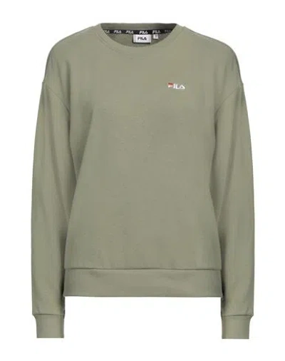 Fila Woman Sweatshirt Sage Green Size M Cotton, Polyester