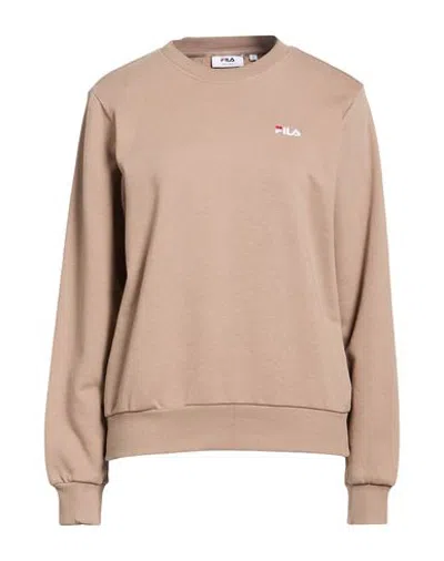 Fila Woman Sweatshirt Taupe Size Xs Cotton, Polyester In Brown