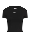 Fila Woman T-shirt Black Size L Cotton, Elastane