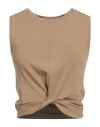 Fila Woman T-shirt Khaki Size S Cotton, Elastane In Brown
