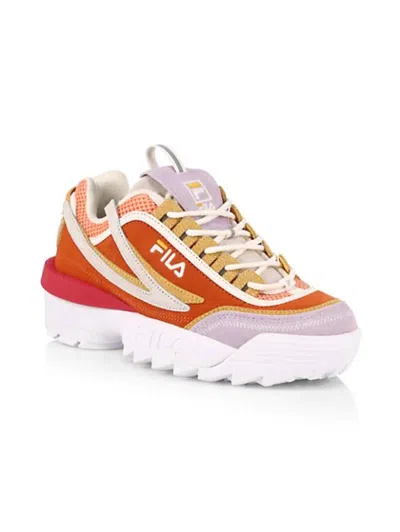 Fila Women's Heritage Disruptor Ii Exp Chunky Leather Sneakers In Multi In Pink