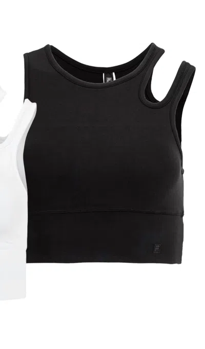 Fila Women's Uplift Slice Crop Performance Bra Top In Black