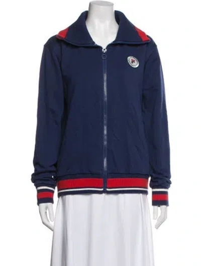 Pre-owned Fila X Bandier Bomber Jacket In Blue