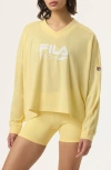 Fila X Hailey Long Sleeve Sports Jersey In Popcorn/white