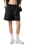Fila X Hailey Nylon Crinkle Shorts In Black