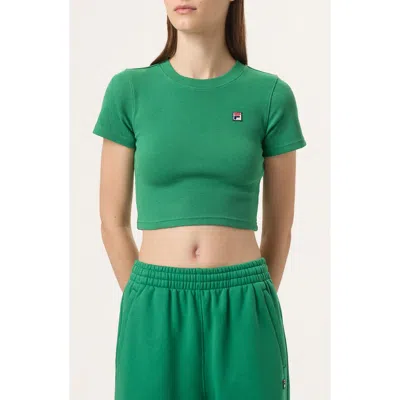 Fila X Hailey Stretch Cotton Rib Baby Tee In  Green