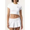 Fila X Hailey Stretch Cotton Rib Baby Tee In White