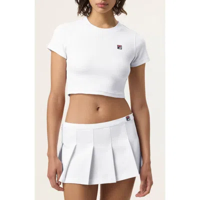 Fila X Hailey Stretch Cotton Rib Baby Tee In White
