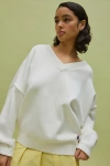 Fila X Hailey V-neck Knit Sweater In White, Women's At Urban Outfitters