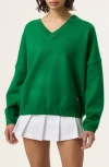Fila X Hailey V-neck Oversize Sweater In  Green