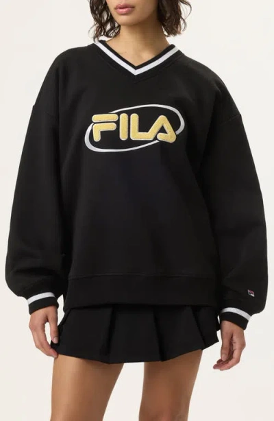 Fila X Hailey V-neck Sweatshirt In Black
