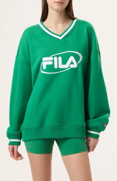 Fila X Hailey V-neck Sweatshirt In  Green