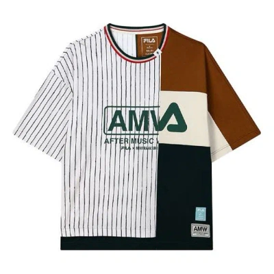 Fila X Mihara Yasuhiro/ Crossover Stripe Splicing Contrasting Colors Round Neck Loose Short Sleeve C In Multi