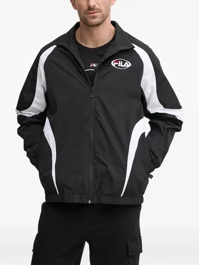 Fila Zip Stripe Jacket In Black