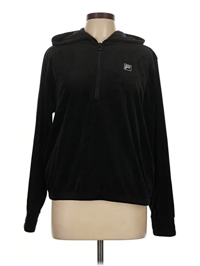 Pre-owned Fila Zip Up Hoodie In Black