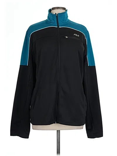 Pre-owned Fila Zip Up Hoodie In Blue