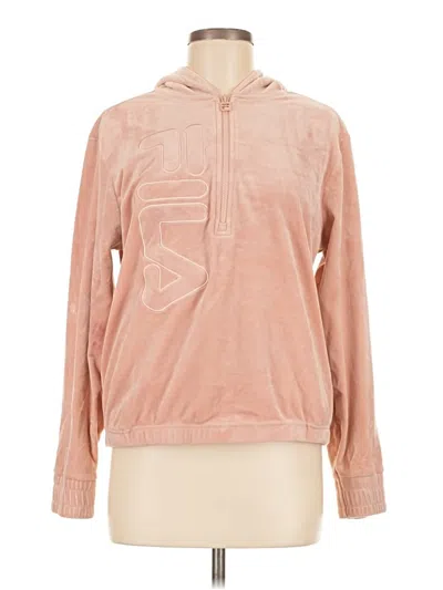 Pre-owned Fila Zip Up Hoodie In Pink