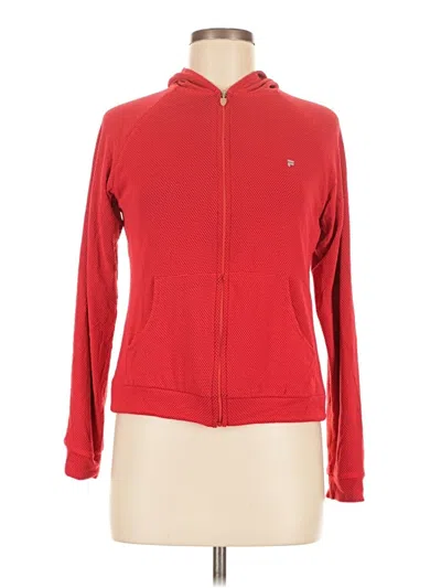 Pre-owned Fila Zip Up Hoodie In Red