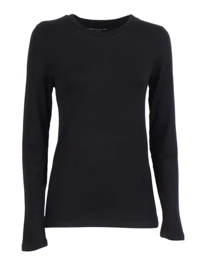 Filatures Du Lion Ally Col Rond M. Longues In Black