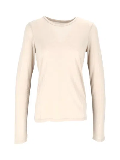 Filatures Du Lion Crew Neck Long-sleeved T-shirt In Neutral