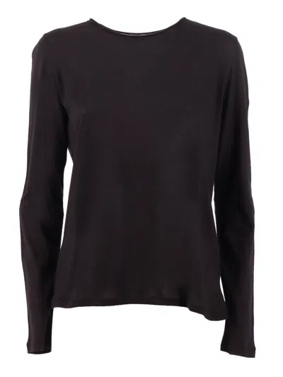 Filatures Du Lion Marine Long Sleeve Crew T-shirt In Brown