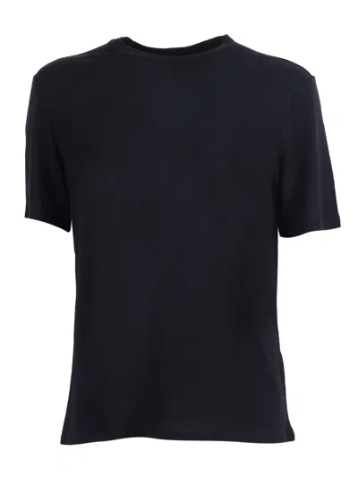Filatures Du Lion Marine Short Sleeve Crew T-shirt In Black