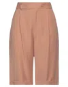 Filbec Woman Shorts & Bermuda Shorts Camel Size Xs Viscose, Polyester In Beige