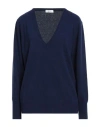 Filbec Woman Sweater Navy Size L Wool, Viscose, Polyamide, Cashmere In Blue