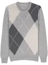 Fileria Argyle Check-pattern Sweater In Grey