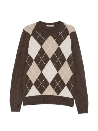 Fileria Argyle-knit Sweater In Brown