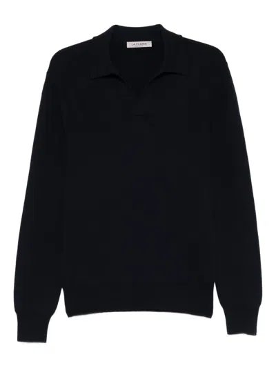 Fileria Collared Sweater In Black