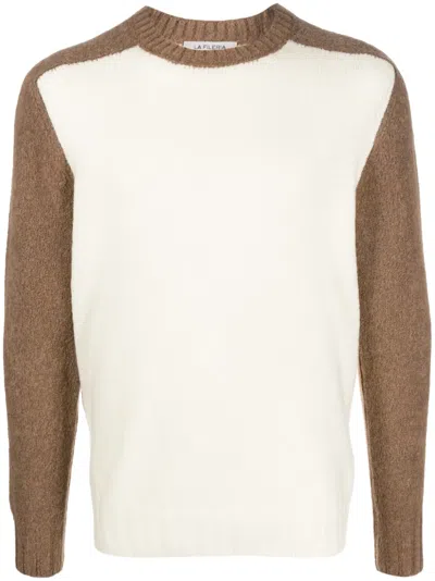 Fileria Colour-block Crew-neck Jumper In White