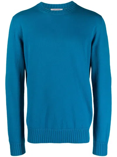 Fileria Crew-neck Ribbed Cashmere Jumper In Blue