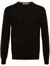 Fileria Crew-neck Virgin Wool Jumper In Brown