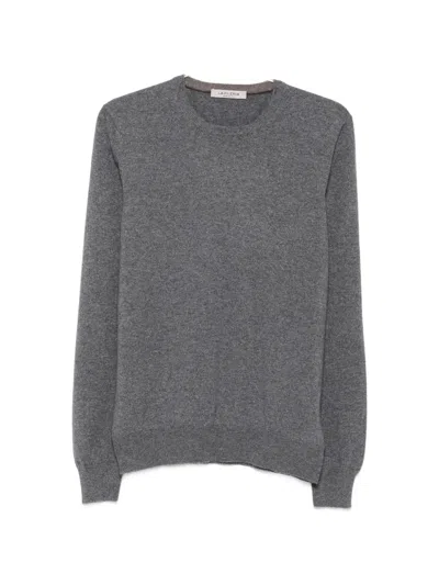 Fileria Crew-neck Ribbed-trim Knit In Gray