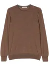 Fileria Fine-knit Brushed Jumper In Brown
