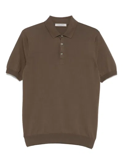 Fileria Fine-knit Polo Shirt In Brown