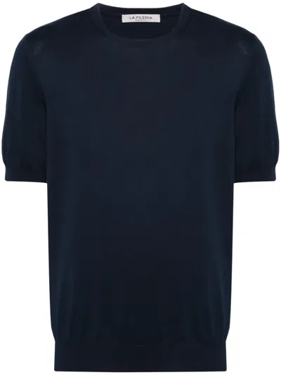 Fileria Fine-knit Short-sleeved Jumper In Blue