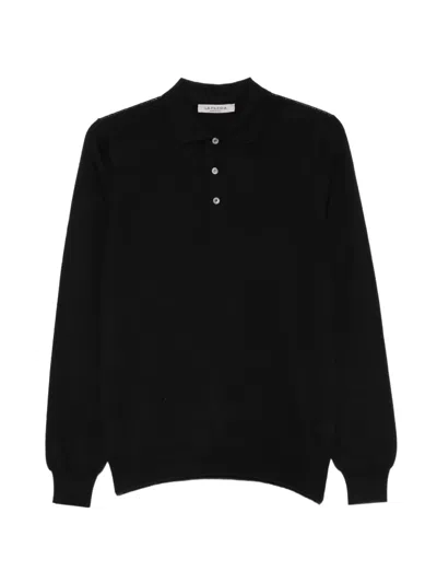 Fileria Long-sleeve Polo Shirt In Black