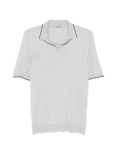 Fileria Ribbed Trim T-shirt In Gray