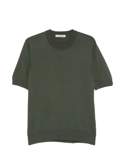 Fileria Ribbed-trim Short-sleeve T-shirt In Green