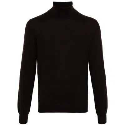 Fileria Roll-neck Virgin Wool Jumper In Braun