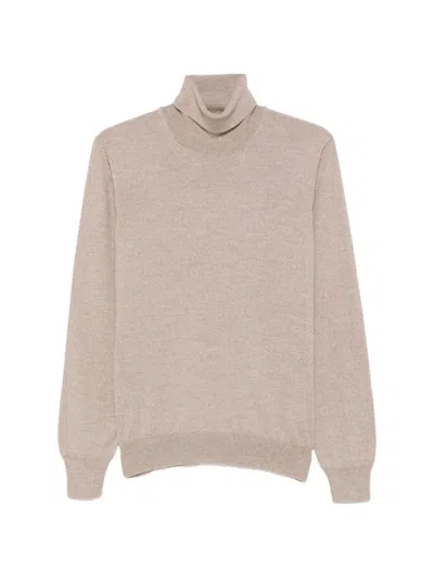 Fileria Roll-neck Wool Sweater In Neutral