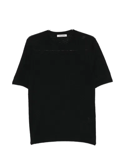 Fileria Short-sleeve Ribbed T-shirt In Black