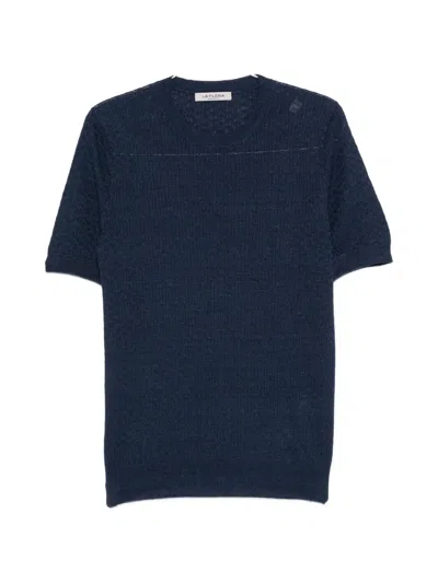 Fileria Short-sleeve Textured T-shirt In Blue