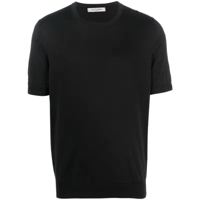 Fileria Short-sleeved Cotton Jumper In Black