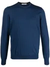 Fileria Virgin-wool Fine-knit Jumper In Blue