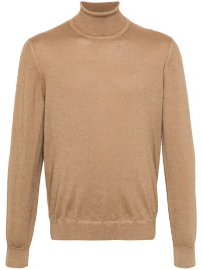 Fileria Fine-knit Virgin Wool Jumper In Brown