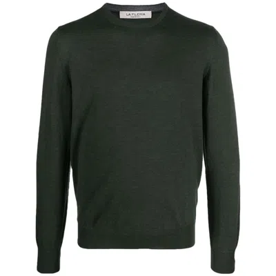 Fileria Virgin-wool Fine-knit Jumper In Green